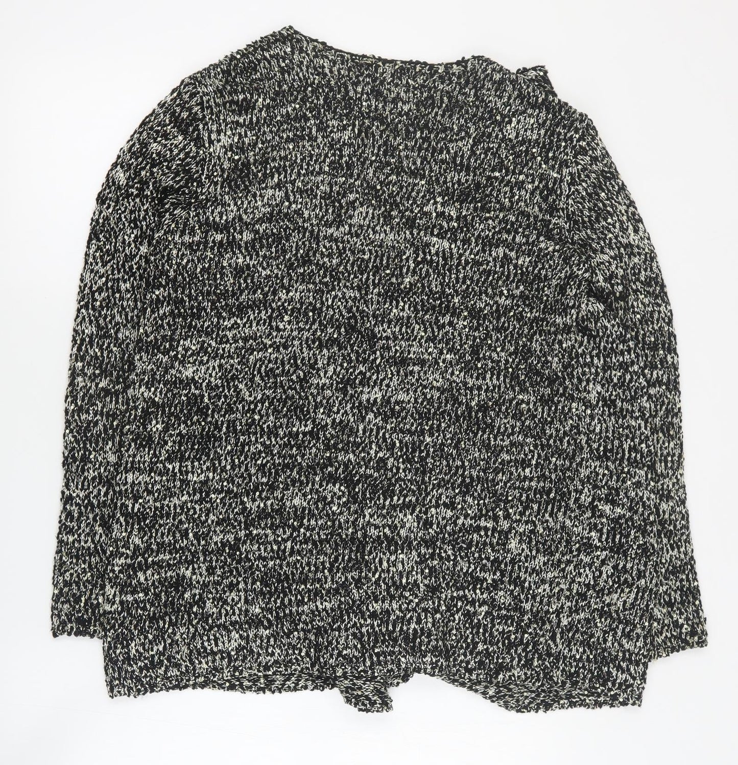 Soon Womens Black V-Neck  Polyester Cardigan Jumper Size 14