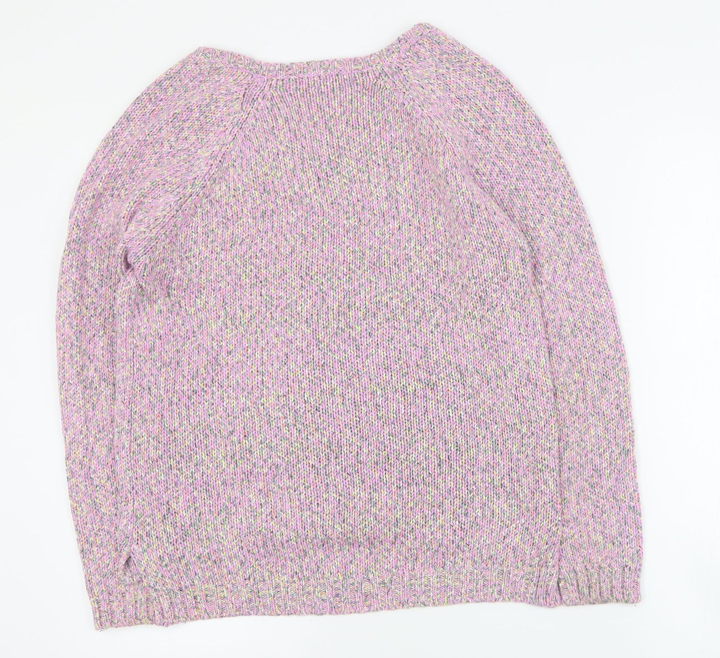 Marks and Spencer Womens Multicoloured V-Neck  Acrylic Pullover Jumper Size 10