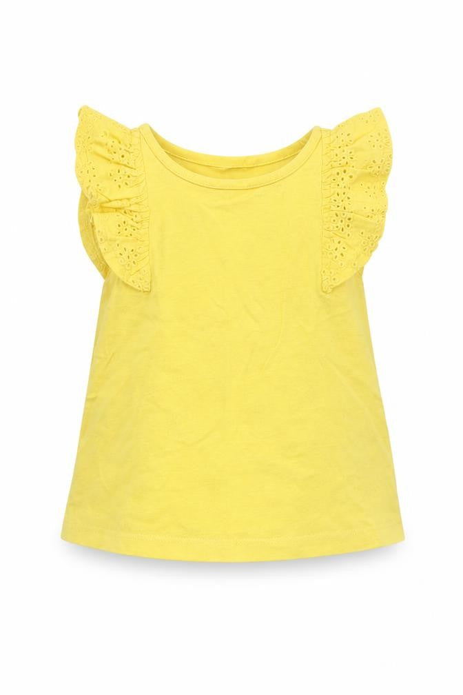 Next Baby Yellow  Cotton Basic Tank Size 6-9 Months Round Neck Pullover
