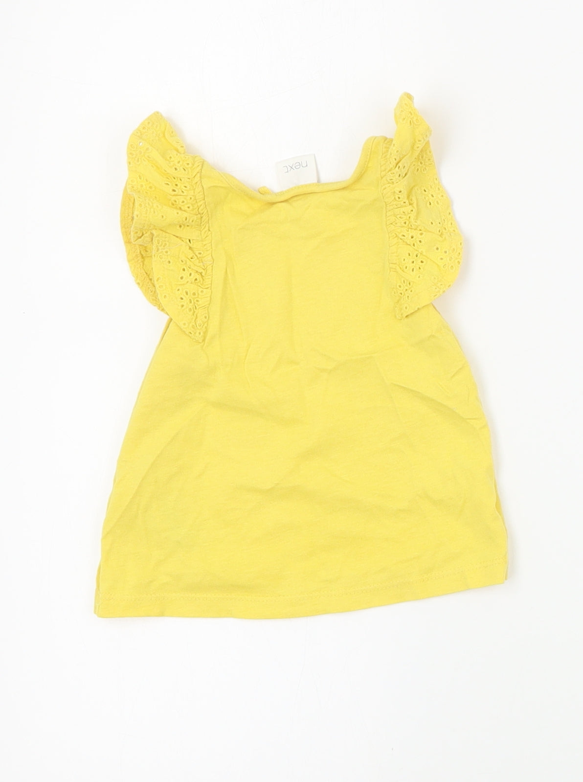 NEXT Baby Yellow  Cotton Basic Tank Size 6-9 Months Round Neck Pullover
