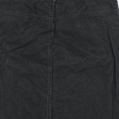 Preloved New Look Womens Black  Cotton A-Line Skirt Size 10   Button - Label