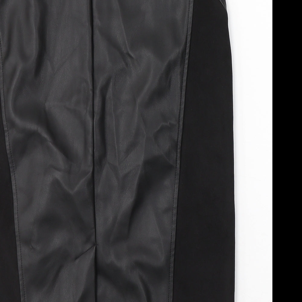 F&F Womens Black  Polyethylene A-Line Skirt Size 10   Zip