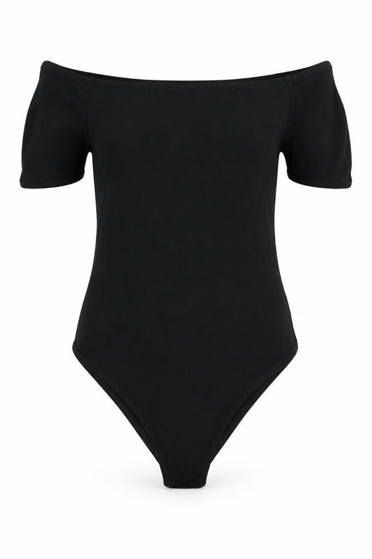 Miss Selfridge Womens Black  Cotton Bodysuit One-Piece Size 8  Button