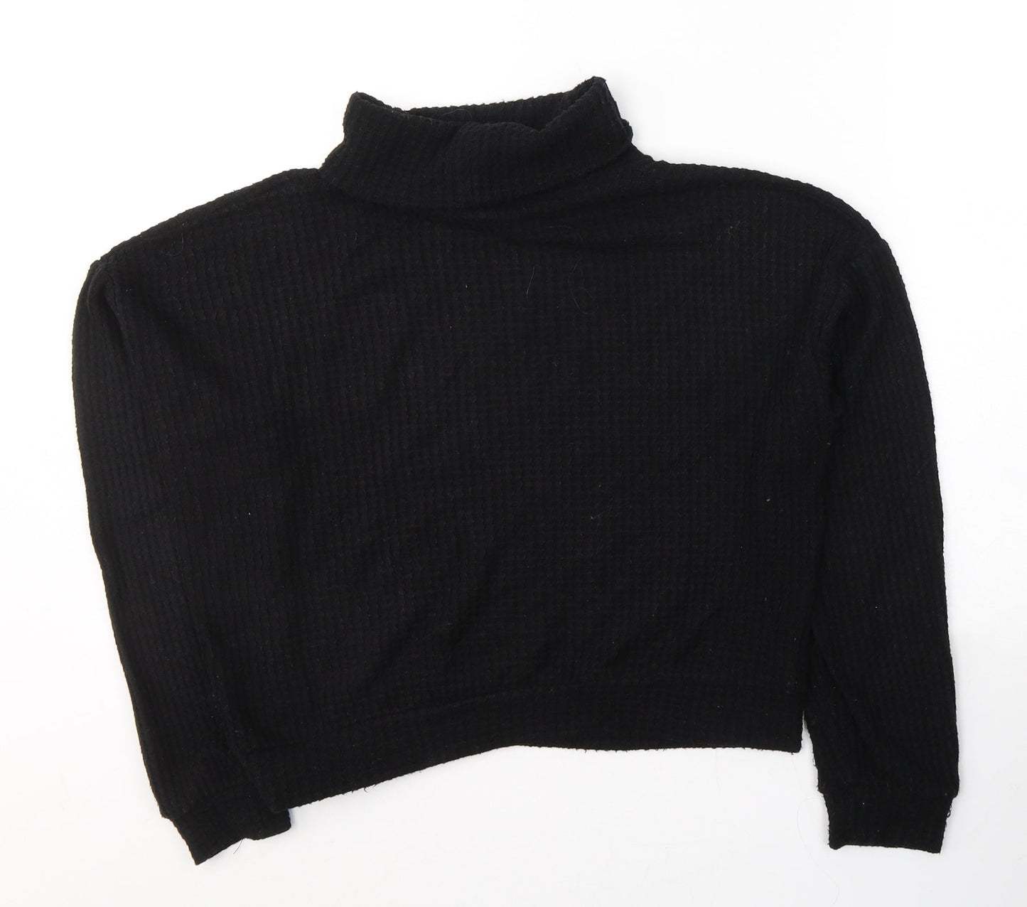New Look Womens Black Round Neck  Viscose Pullover Jumper Size S