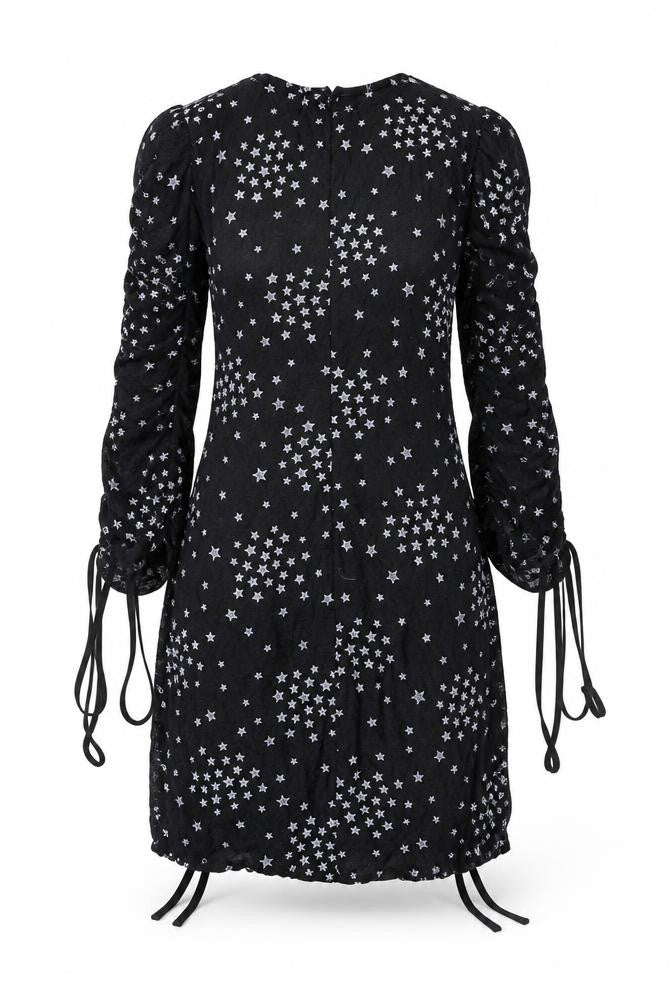 Topshop Womens Black Geometric Polyester Mini  Size 8  Round Neck Zip