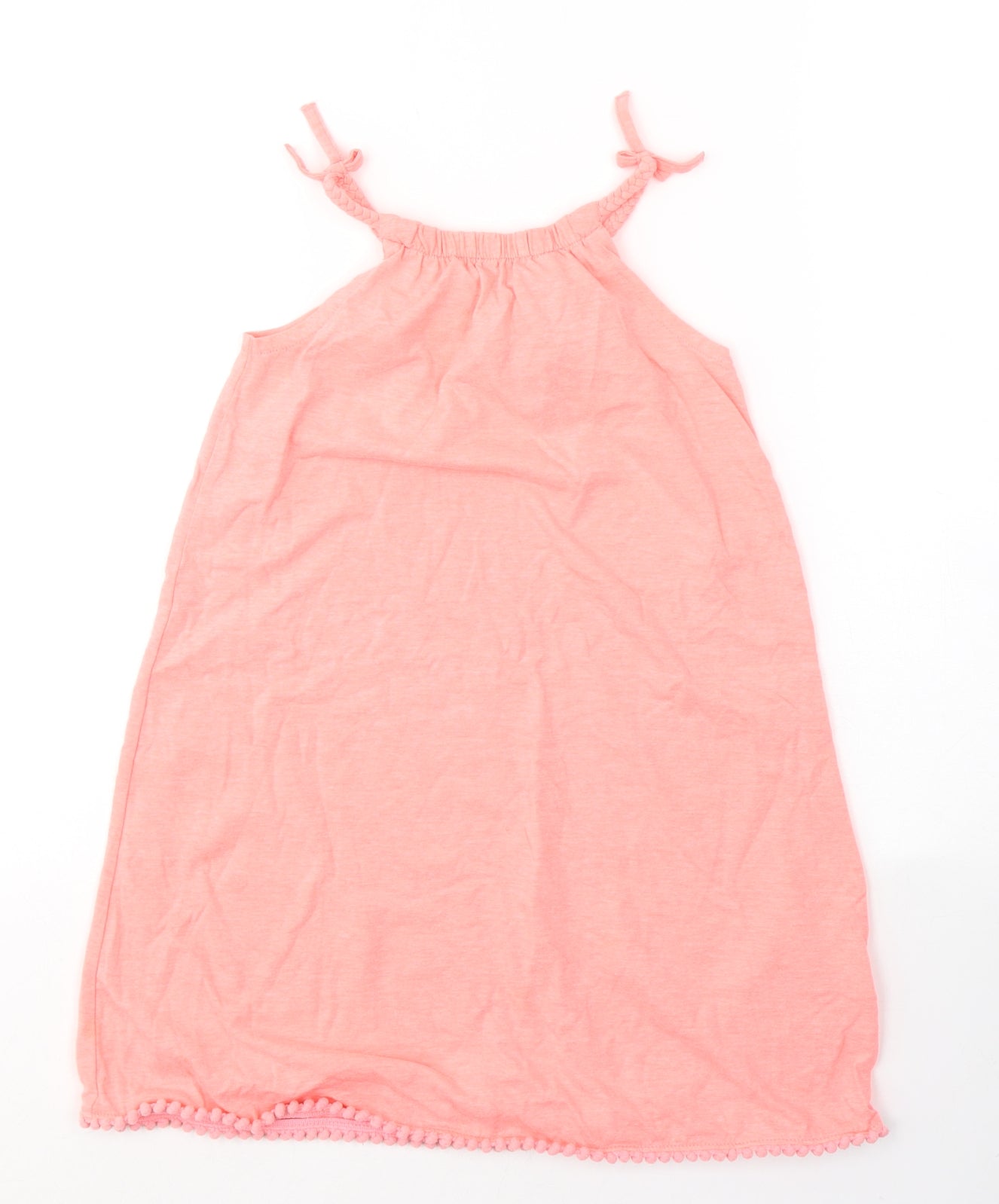 Marks and Spencer Girls Pink  Cotton Basic Tank Size 7-8 Years Halter Pullover