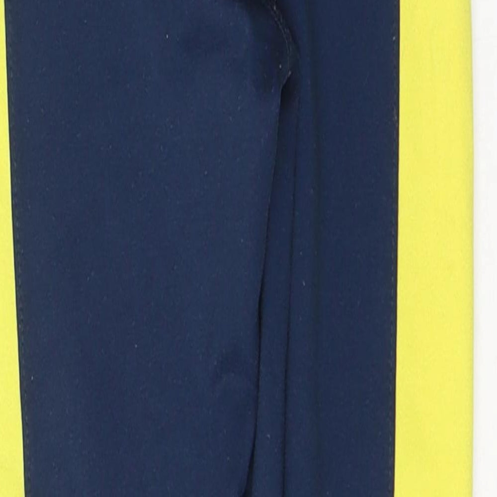 Leigh Tucker Girls Blue Colourblock Polyester Pedal Pusher Trousers Size 7-8 Years  Regular Pullover
