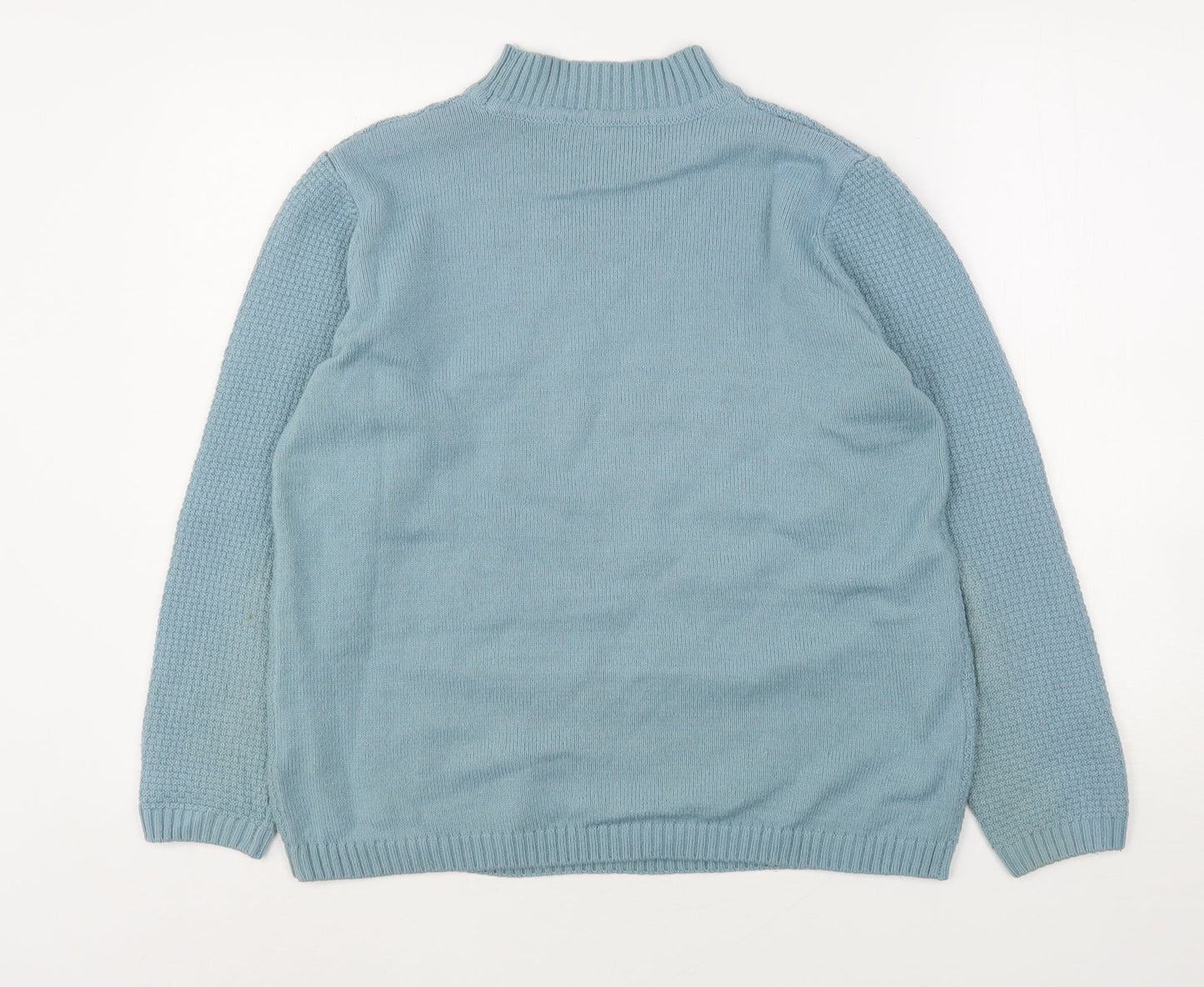 Isle Essentials  Womens Green High Neck  Acrylic Pullover Jumper Size 14