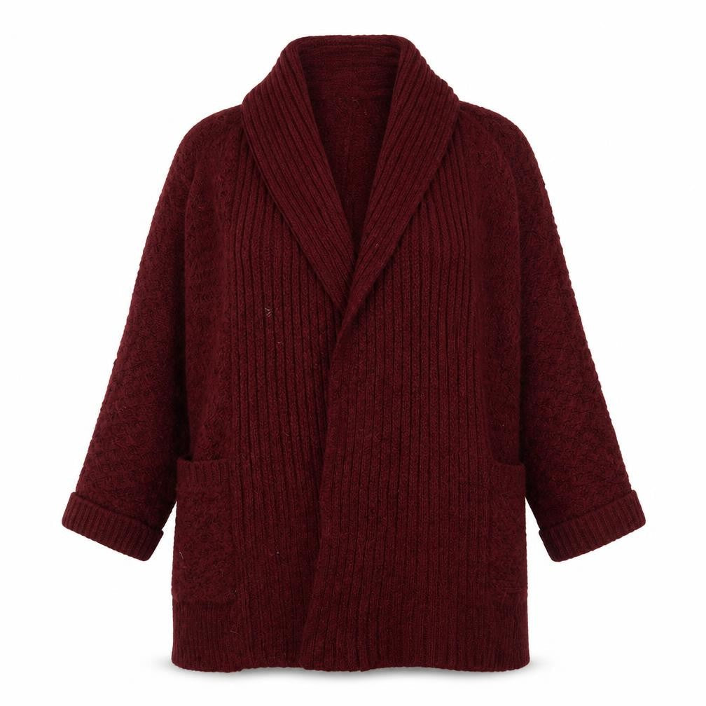 Papaya Womens Purple V-Neck  Acrylic Cardigan Jumper Size S
