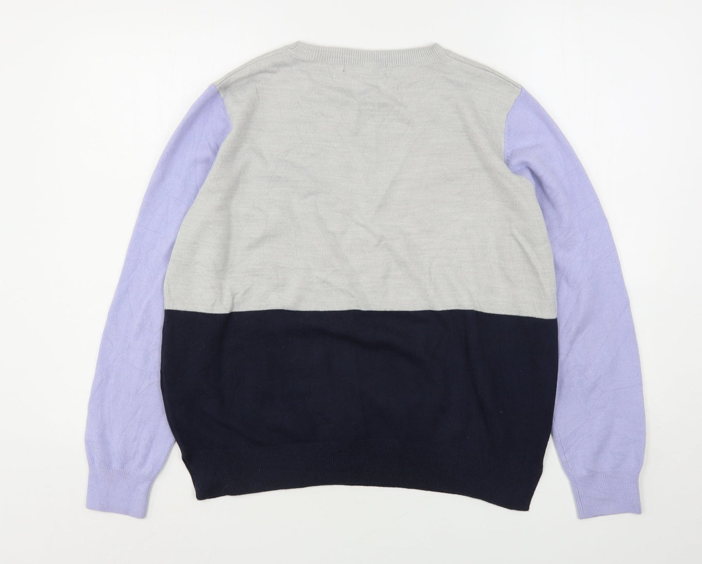 Marks and Spencer Womens Multicoloured Round Neck  Acrylic Pullover Jumper Size 16
