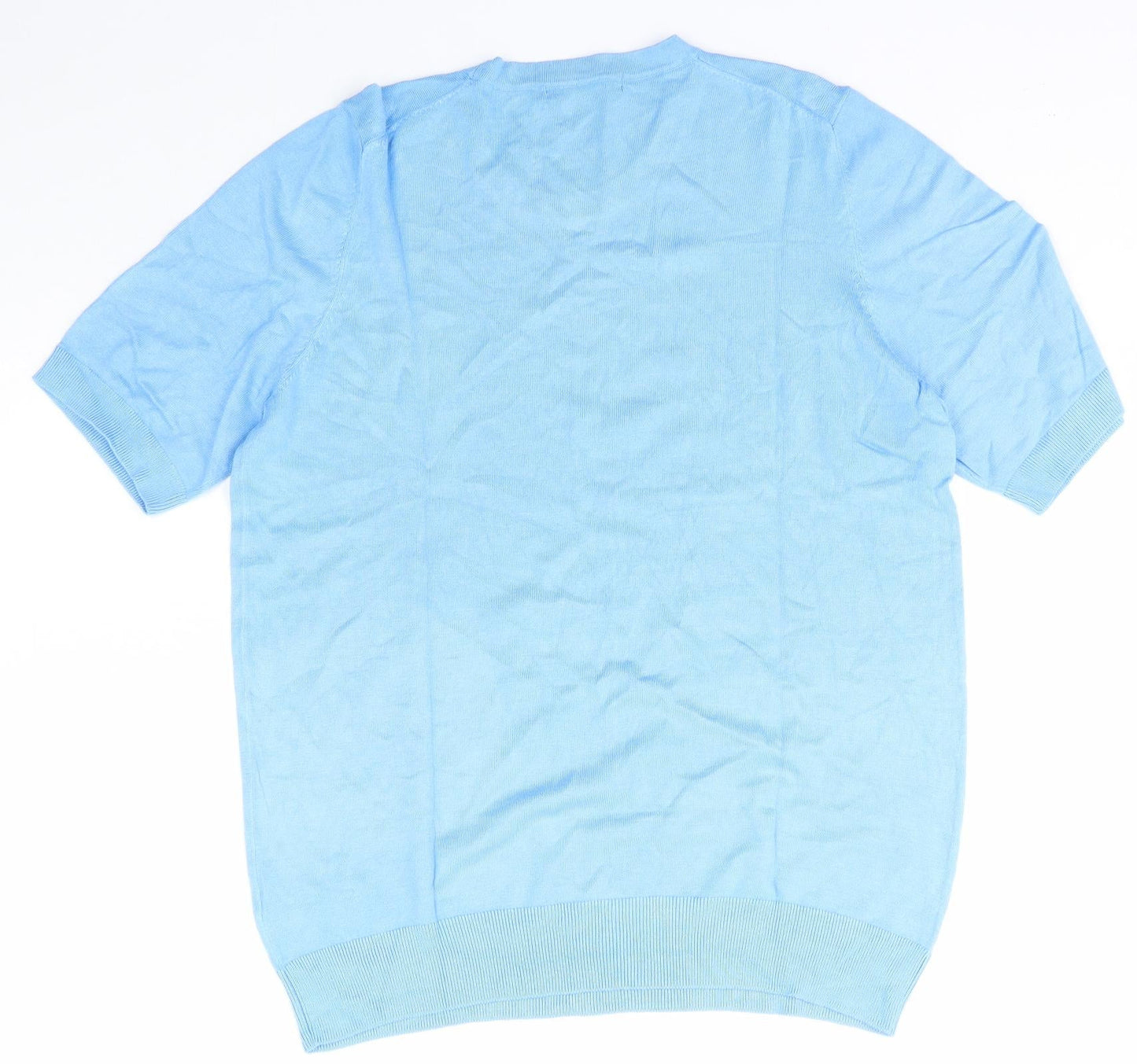 Dunnes Stores Womens Blue Crew Neck  Viscose Pullover Jumper Size L