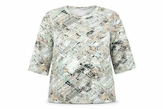 Brandtex Womens Multicoloured Camouflage Viscose Basic T-Shirt Size XL Scoop Neck