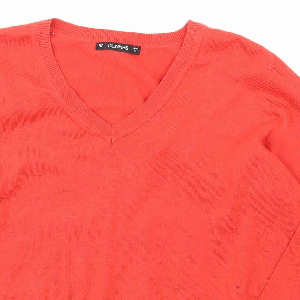 Dunnes Stores Womens Red V-Neck  Cotton Pullover Jumper Size M