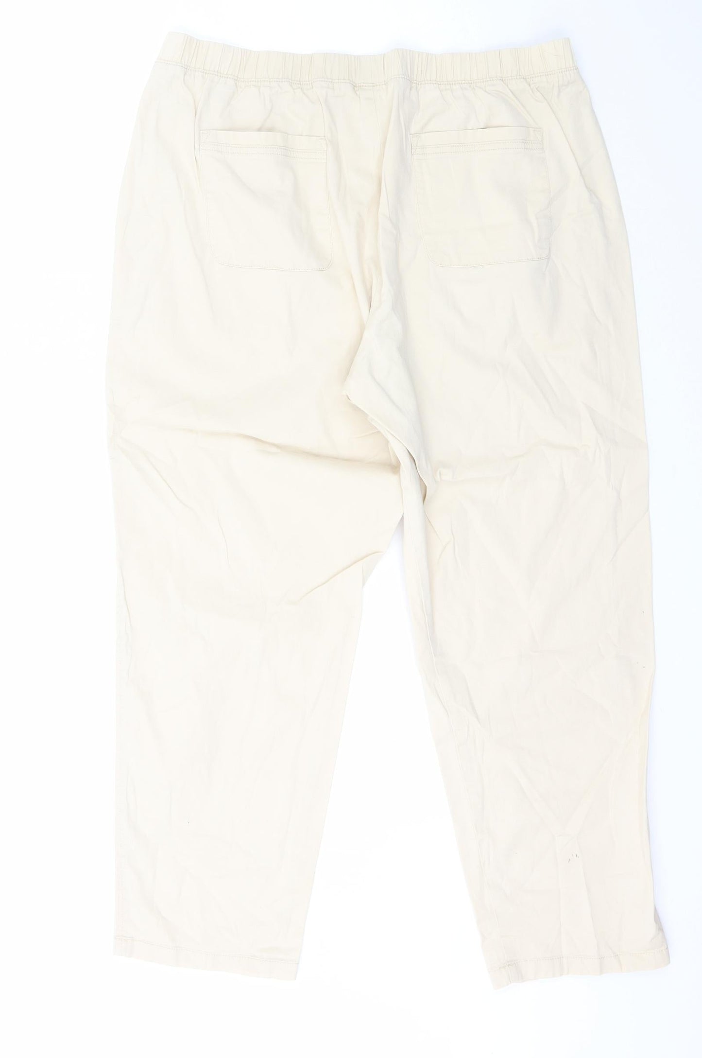Dunnes Stores Womens Beige  Cotton Trousers  Size L L26.5 in Regular