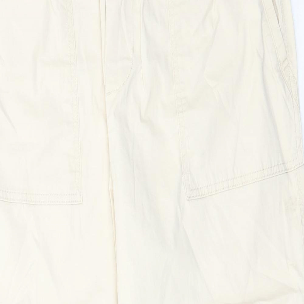 Dunnes Stores Womens Beige  Cotton Trousers  Size L L26.5 in Regular