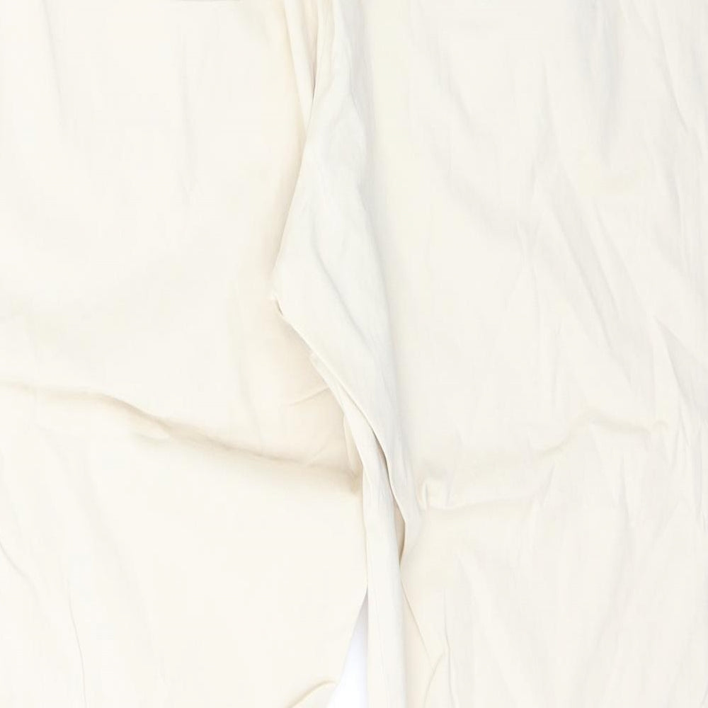 Dunnes Stores Womens Beige  Cotton Trousers  Size L L26.5 in Regular