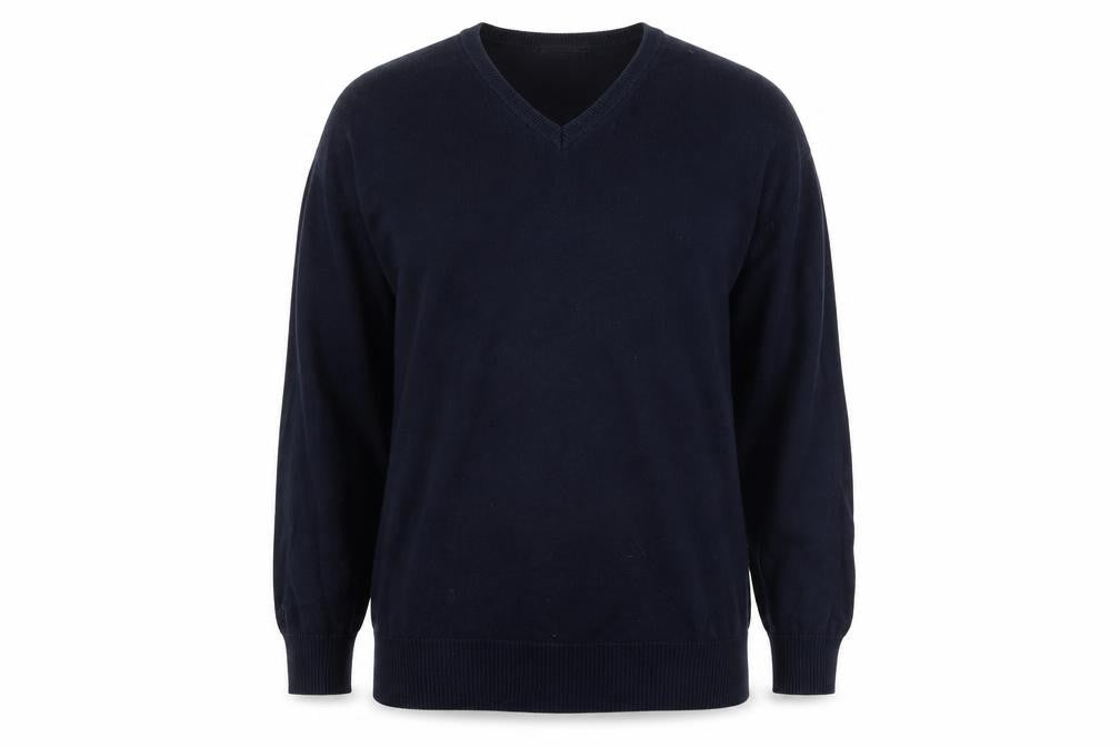 Trutex Mens Blue V-Neck  Cotton Pullover Jumper Size L