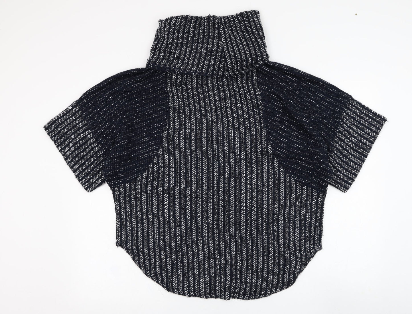 Stock Shop Womens Blue Roll Neck  Acrylic Pullover Jumper Size S
