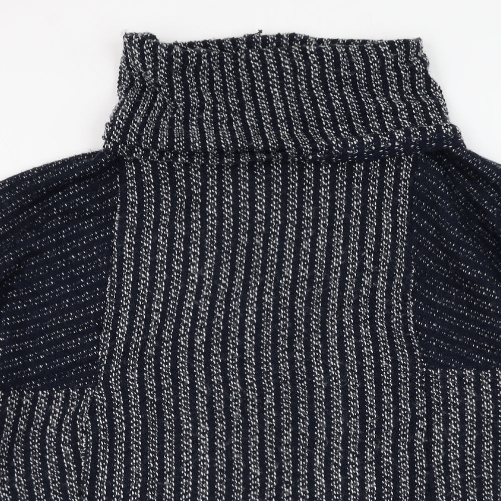 Stock Shop Womens Blue Roll Neck  Acrylic Pullover Jumper Size S