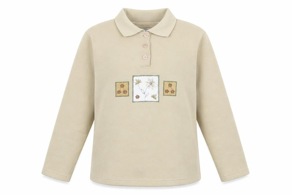 Neutral Territory Womens Beige  Polyester Pullover Sweatshirt Size S  Button