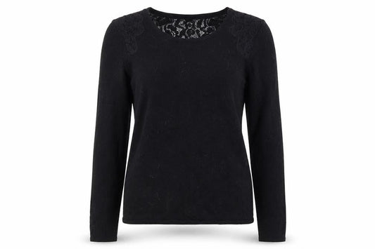Monsoon Womens Black Round Neck  Viscose Pullover Jumper Size 8