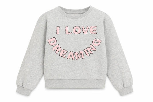 H&M Girls Grey  Cotton Pullover Sweatshirt Size 9-10 Years  Pullover - I love dreaming