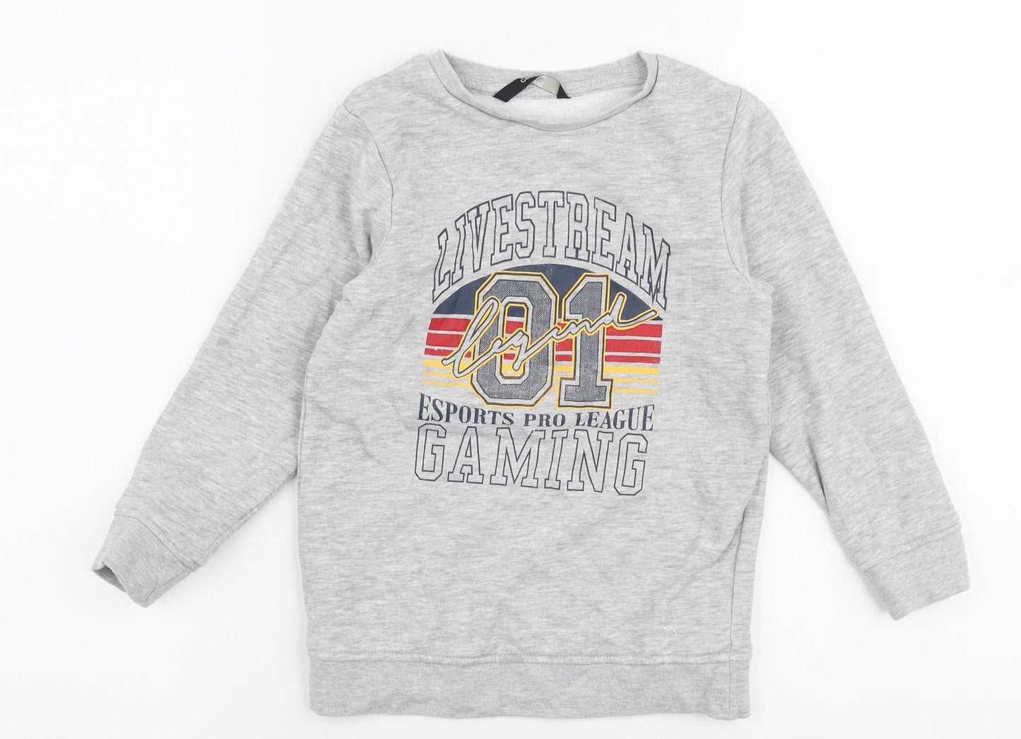 George Girls Grey  Cotton Pullover Sweatshirt Size 6-7 Years  Pullover
