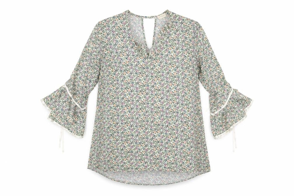 Holly & Joey Womens Multicoloured Floral Polyester Basic Blouse Size M V-Neck