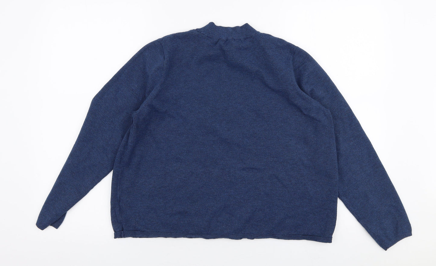 Primark Womens Blue High Neck  Polyester Pullover Jumper Size XL