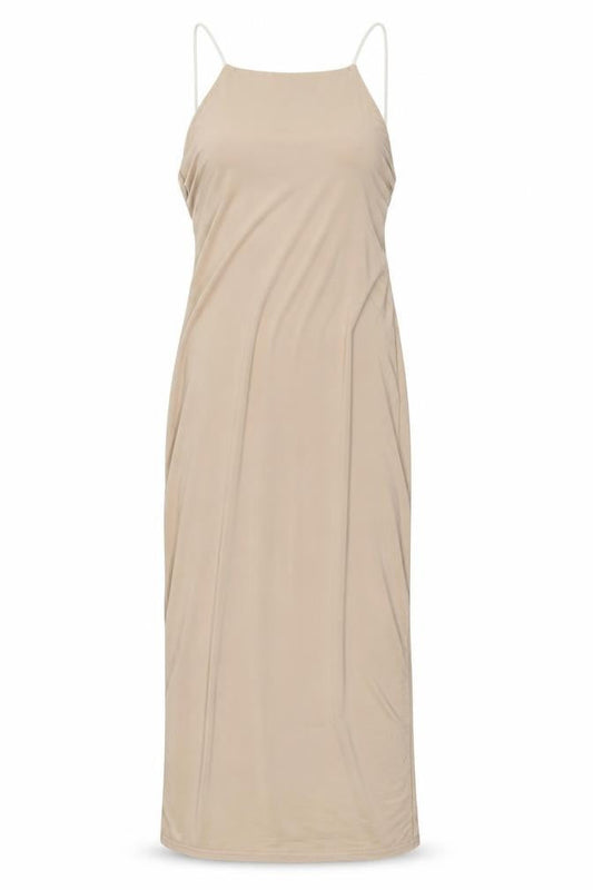 Missguided Womens Beige  Polyester Pencil Dress  Size 14  High Neck Pullover