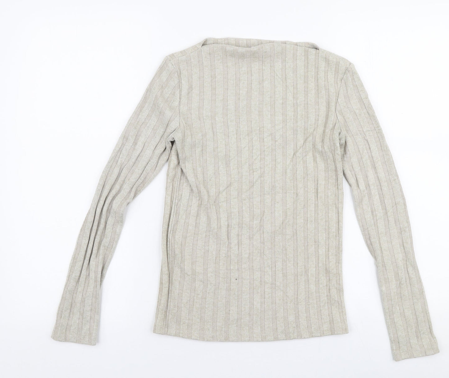 MNG Womens Beige Boat Neck  Polyester Pullover Jumper Size S