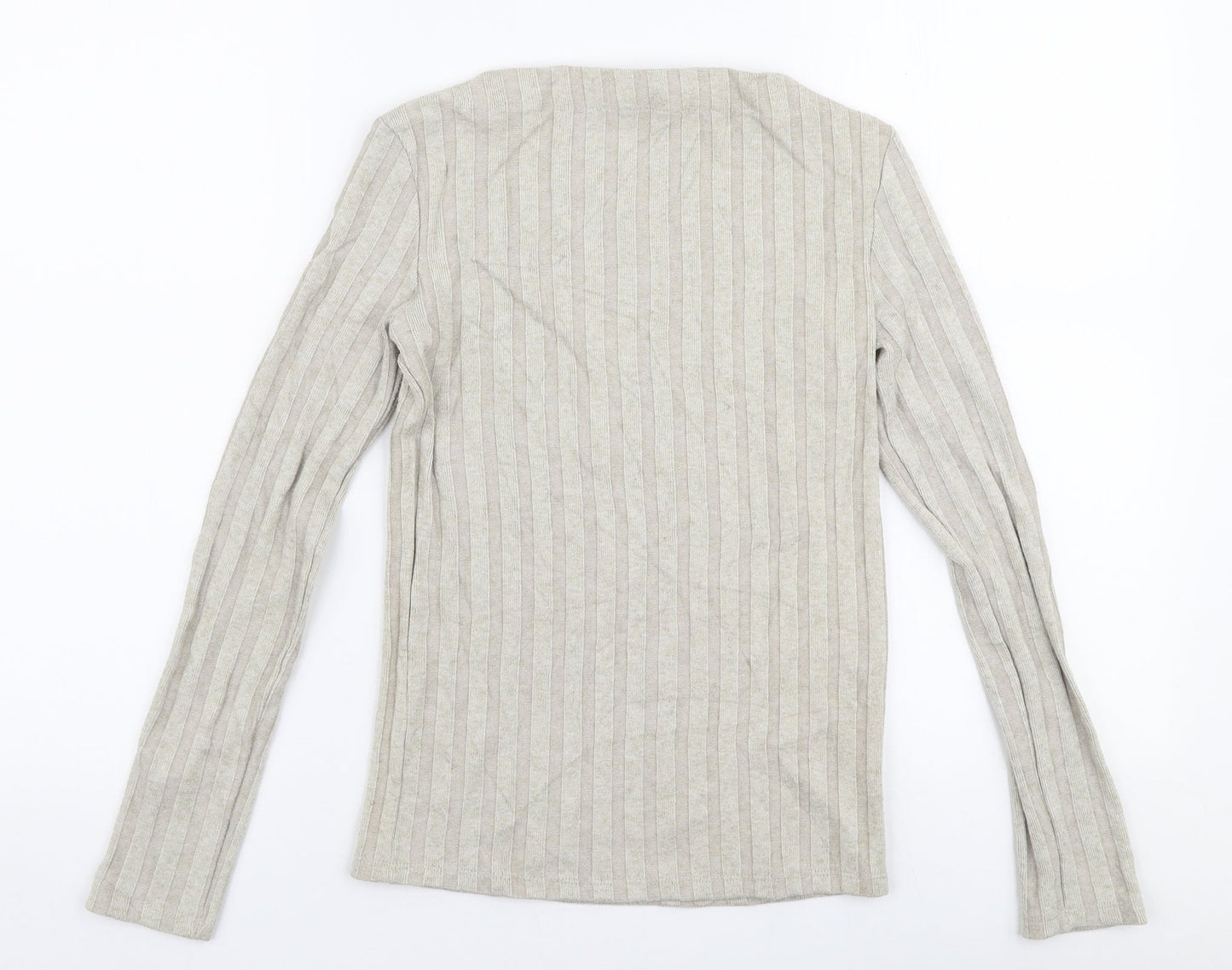 MNG Womens Beige Boat Neck  Polyester Pullover Jumper Size S