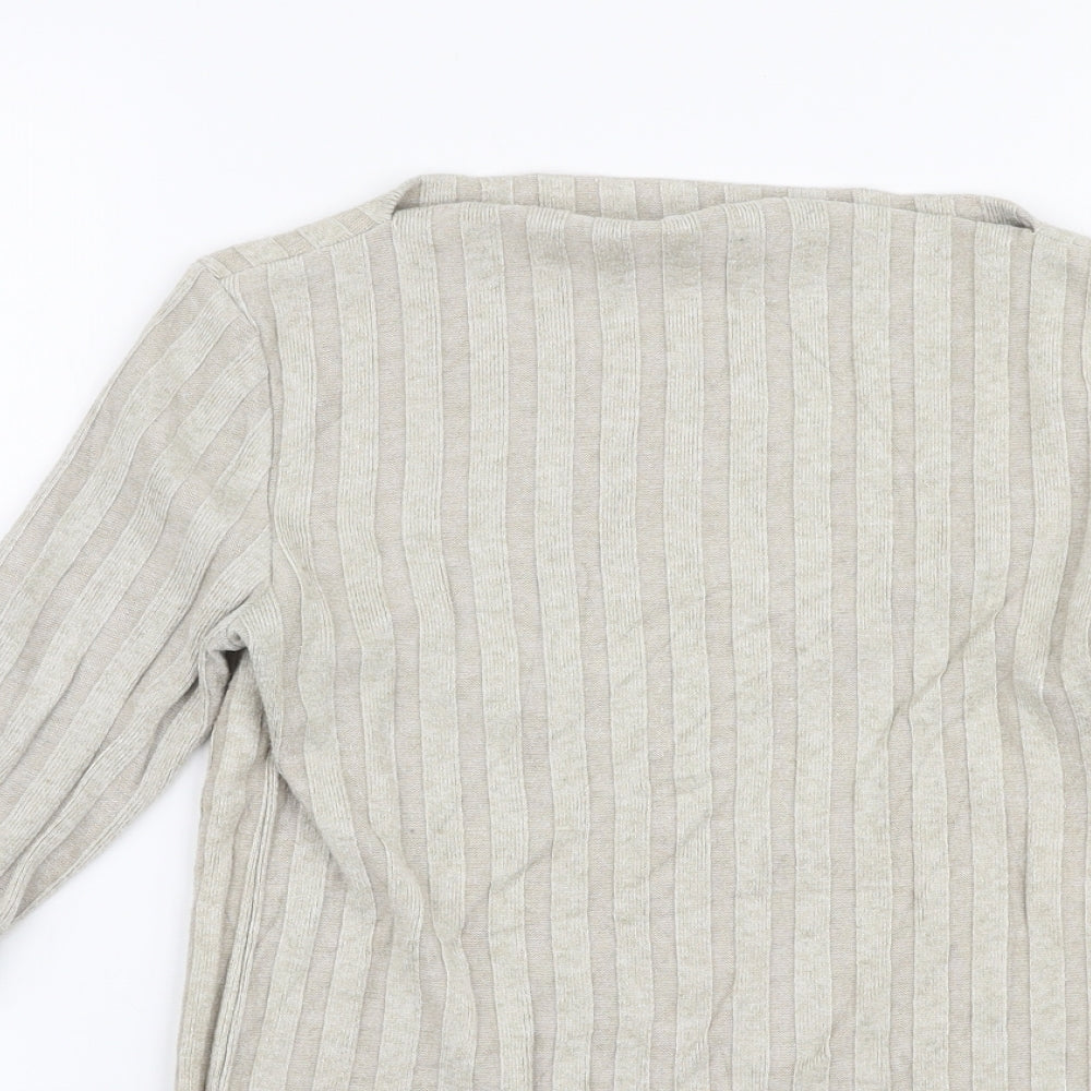 MNG Womens Beige Boat Neck  Polyester Pullover Jumper Size S