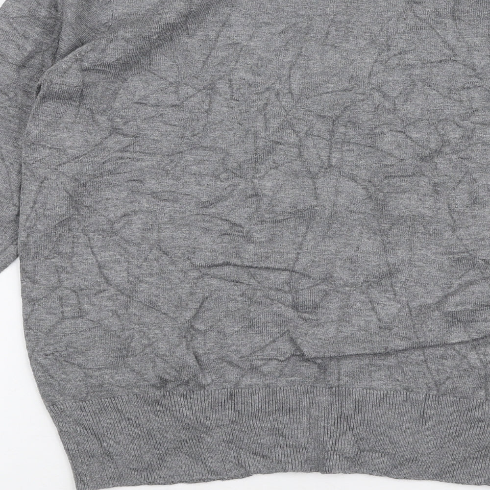 River Island Mens Grey Round Neck  Polyester Pullover Jumper Size M