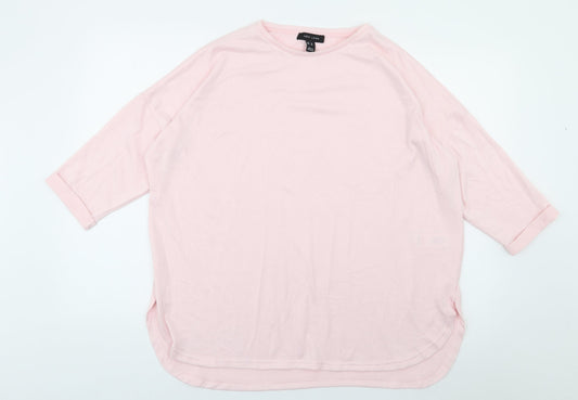 New Look Womens Pink  Polyester Jersey T-Shirt Size M Crew Neck