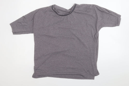 Dunnes Stores Womens Grey  Polyester Basic T-Shirt Size M Round Neck