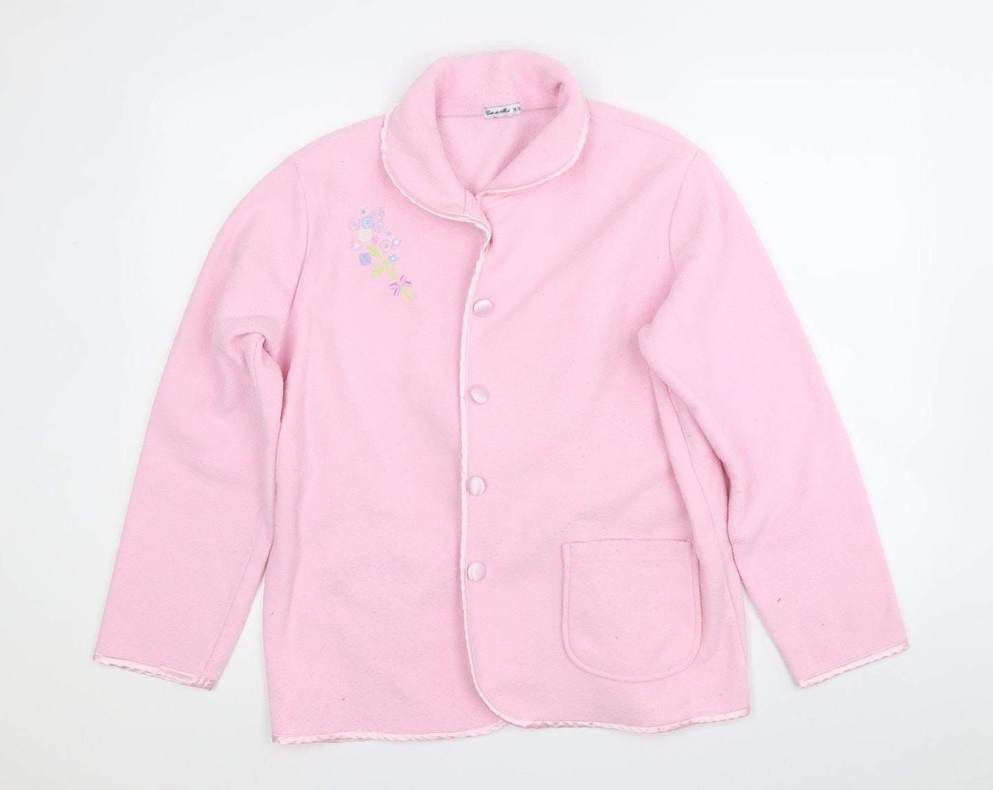 Cate De Moi Womens Pink Collared  Polyester Cardigan Jumper Size 16
