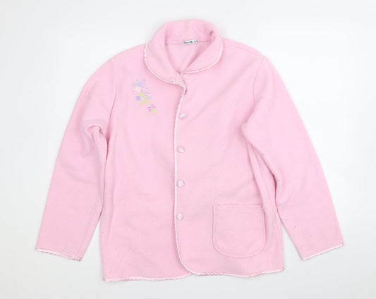Cate De Moi Womens Pink Collared  Polyester Cardigan Jumper Size 16