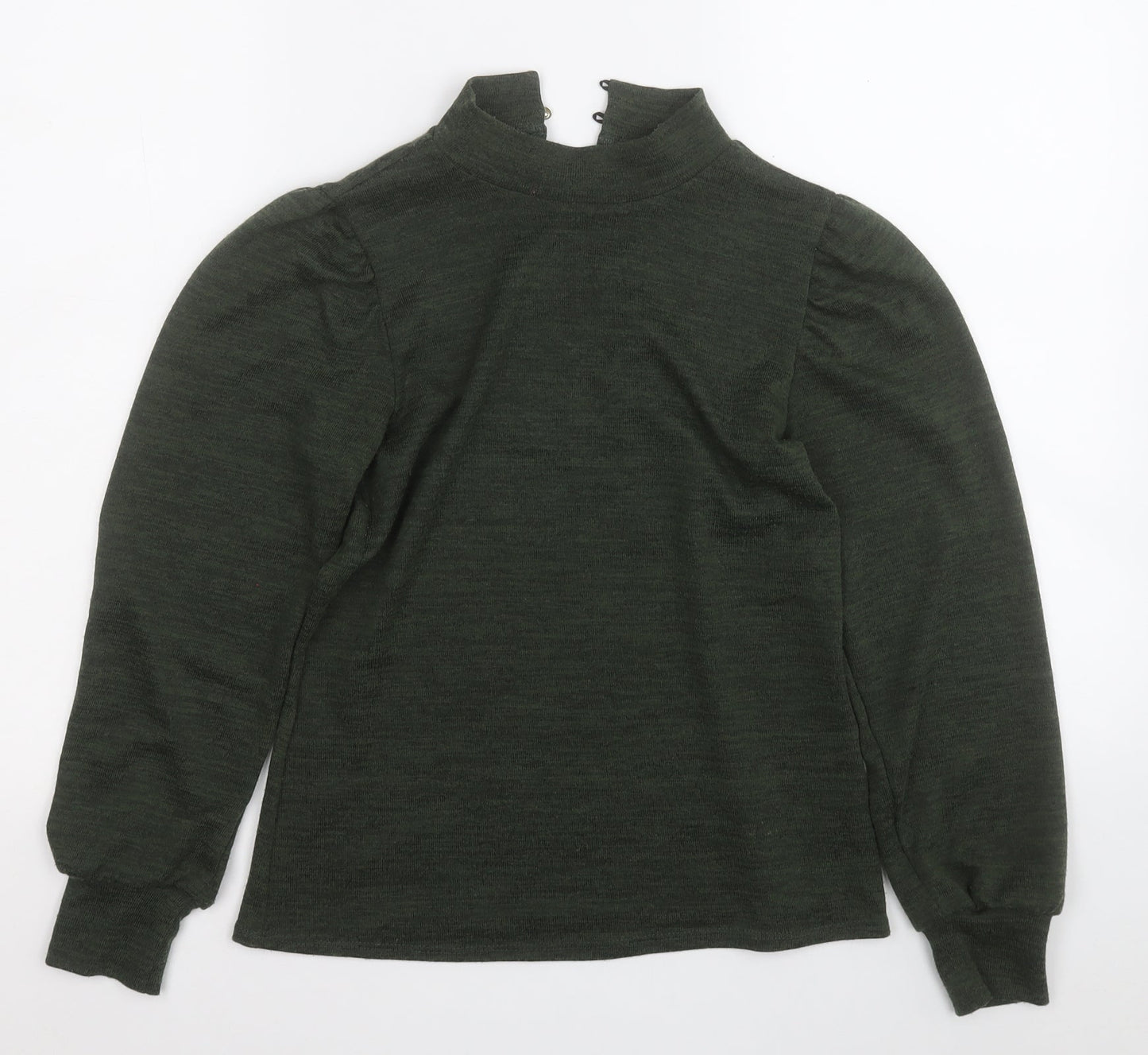 M&Co Womens Green Round Neck  Polyester Pullover Jumper Size 8