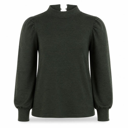M&Co Womens Green Round Neck  Polyester Pullover Jumper Size 8