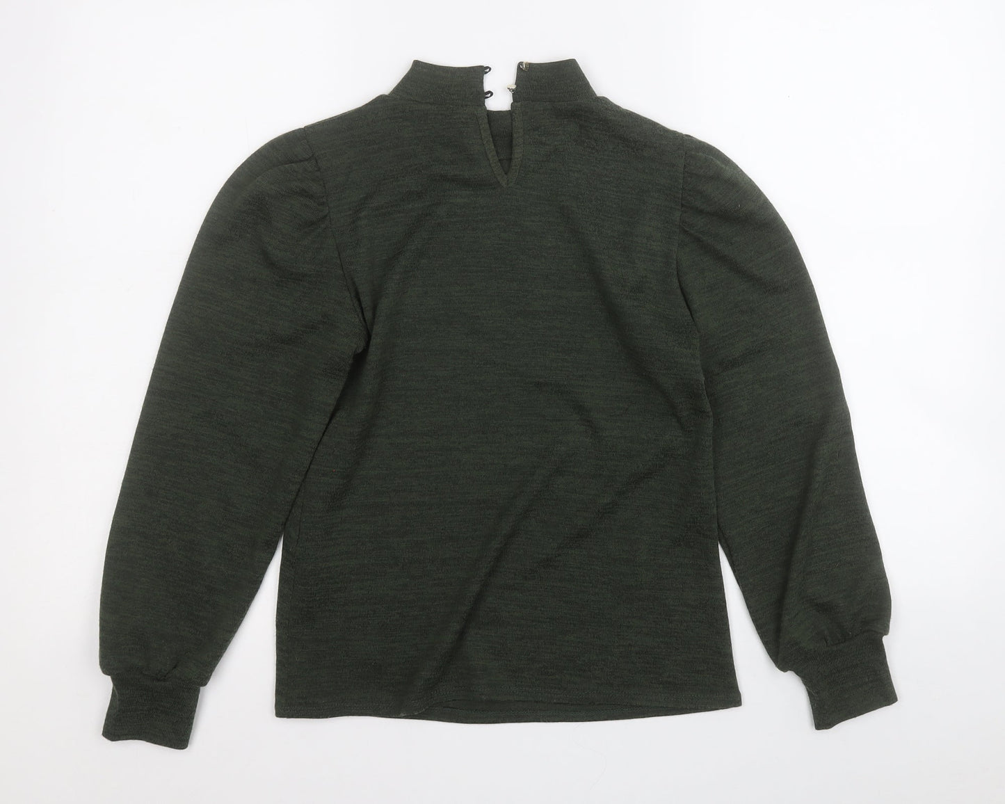 M&Co Womens Green Round Neck  Polyester Pullover Jumper Size 8