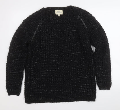 Papaya Womens Black Round Neck  Acrylic Pullover Jumper Size 14