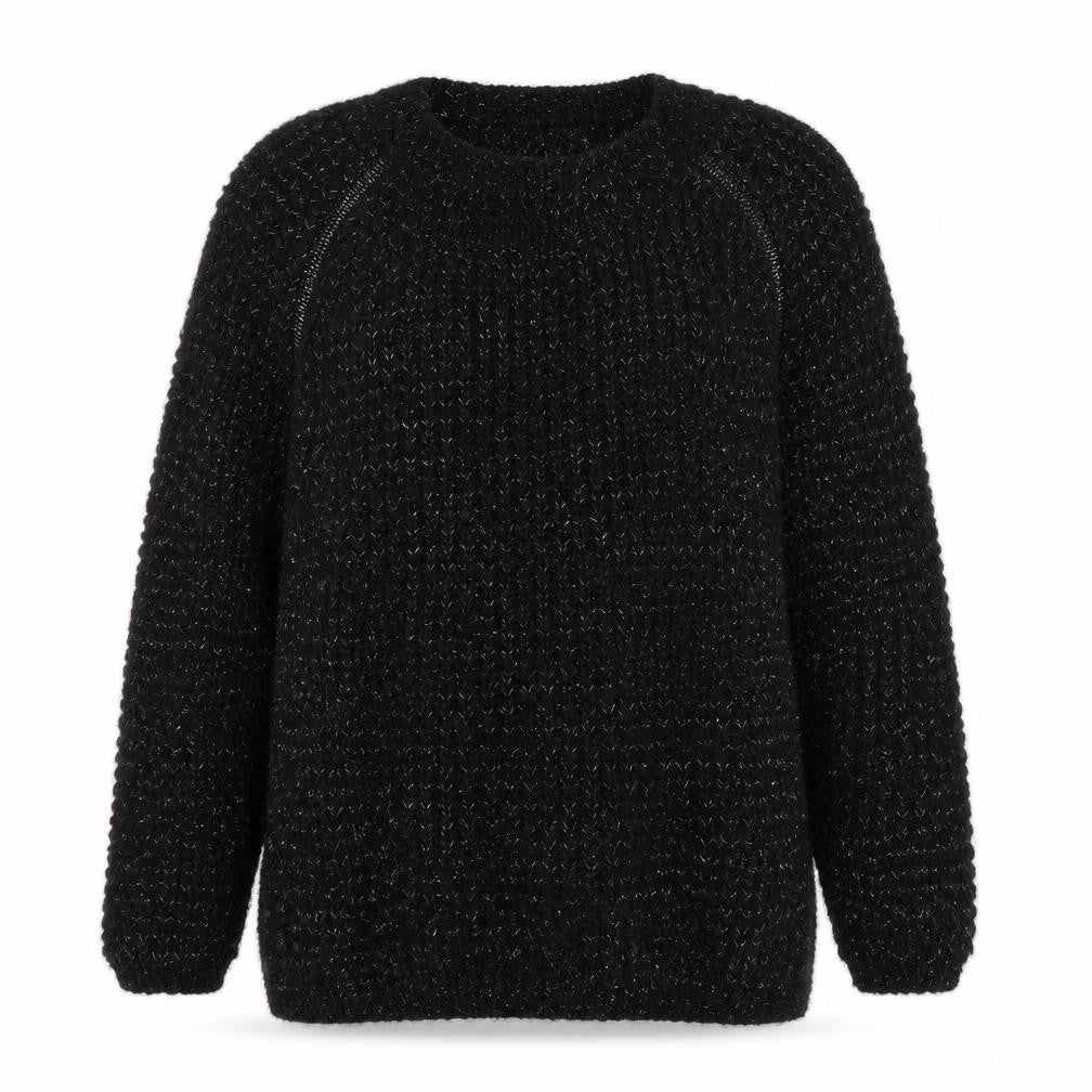 Papaya Womens Black Round Neck  Acrylic Pullover Jumper Size 14
