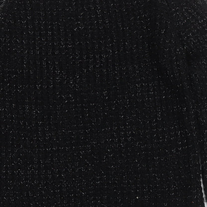 Papaya Womens Black Round Neck  Acrylic Pullover Jumper Size 14