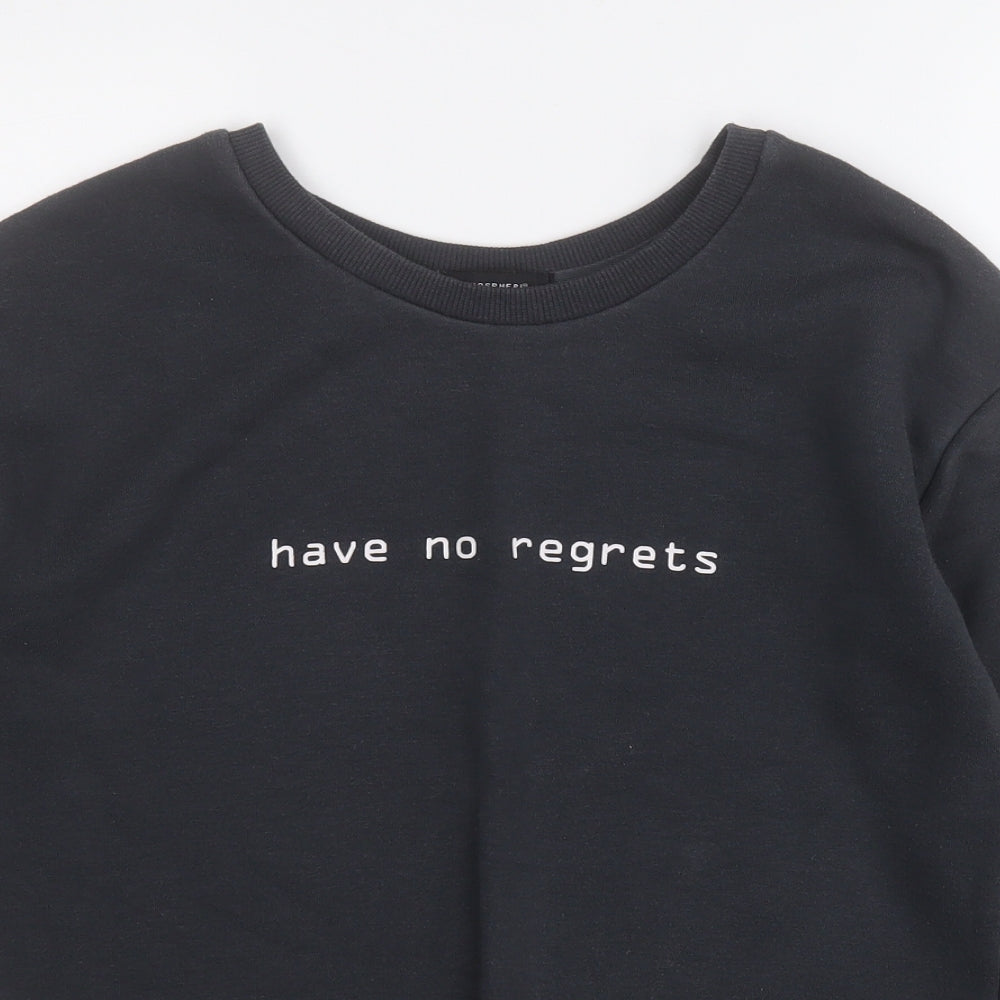 Atmosphere Womens Grey  Polyester Pullover Sweatshirt Size 6   - Have no regrets