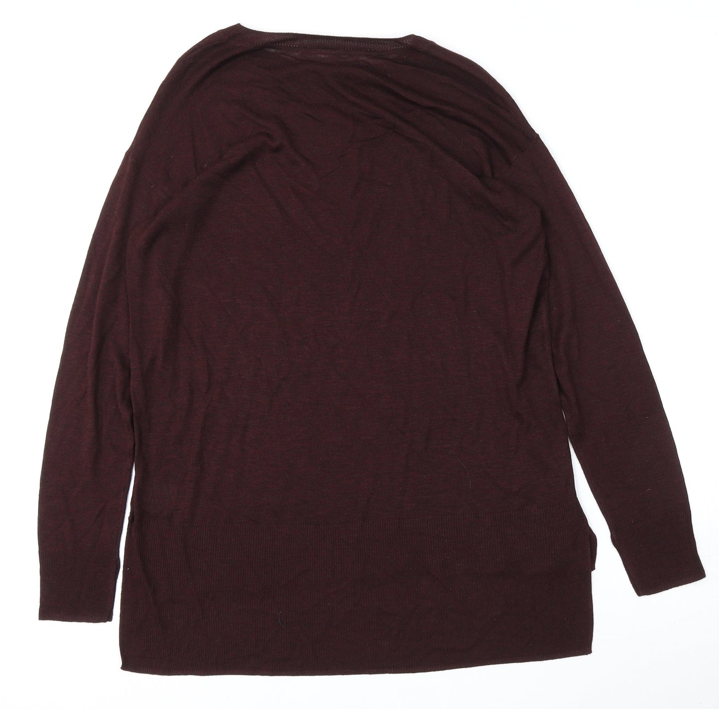 H&M Womens Red Round Neck  Acrylic Pullover Jumper Size S