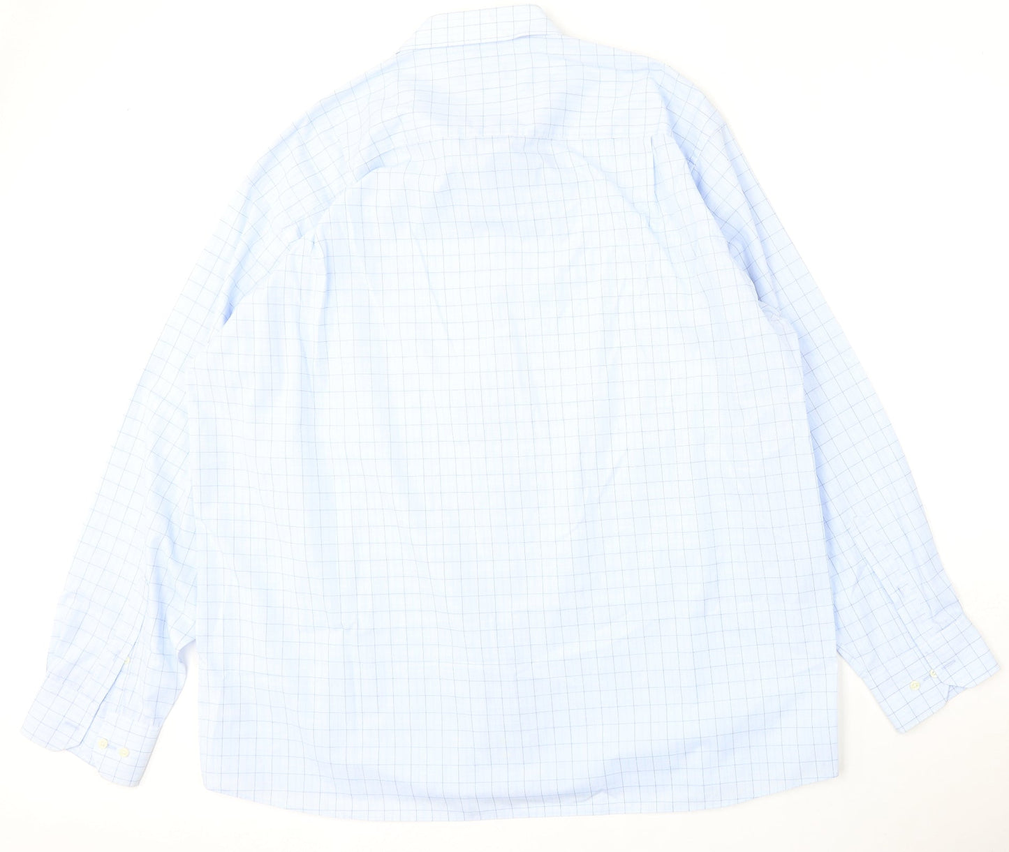 Debenhams Mens Blue Check Cotton  Button-Up Size 18 Collared