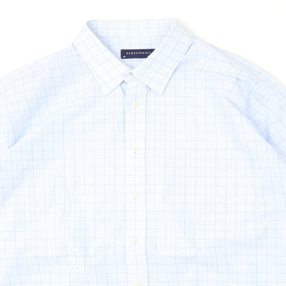 Debenhams Mens Blue Check Cotton  Button-Up Size 18 Collared