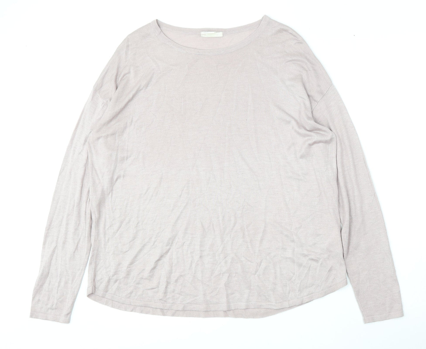 H&M Womens Pink Round Neck  Acrylic Pullover Jumper Size M