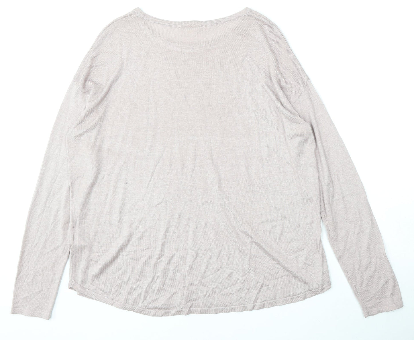 H&M Womens Pink Round Neck  Acrylic Pullover Jumper Size M